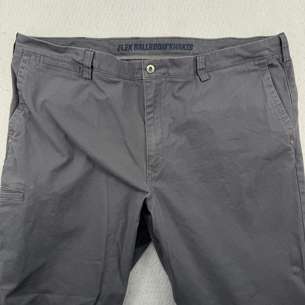 Duluth Trading Co Flex Ballroom Khakis Mens 44x32 Gray Relaxed Fit Work Pants